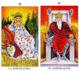 La Emperatriz y el Emperador en el tarot